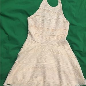 Fit & Flare Halter Lined Geo Lace Dress- NWT